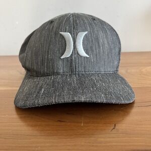Hurley Mens Flexfit Gray Charcoal Hat Cap S/M